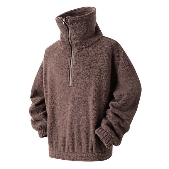 Daznico Jackets for Men,Overseas Trade Hoodie: Top with Comfortable Shearling Lined Soft Jacket,Mens Winter Coats,Size:L