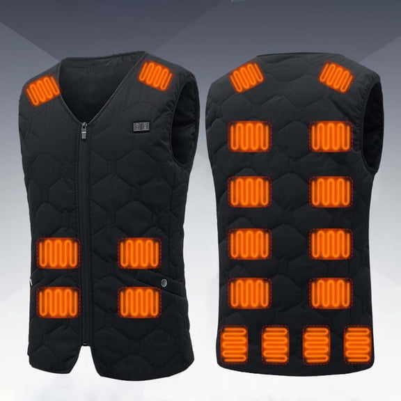 Daznico Jackets for Men,Winter Smart Heated Vest Outdoor Warmth Cold Unisex Vest Thermoregulating Vest,Mens Winter Coats,Size:XXL