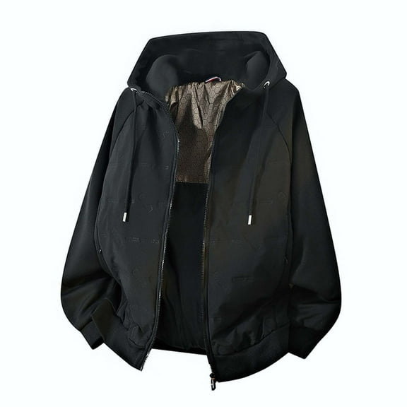 Daznico Jackets for Men,Winter Thickened Casual Hooded Jacket with Patchwork Design,Mens Winter Coats,Size:L