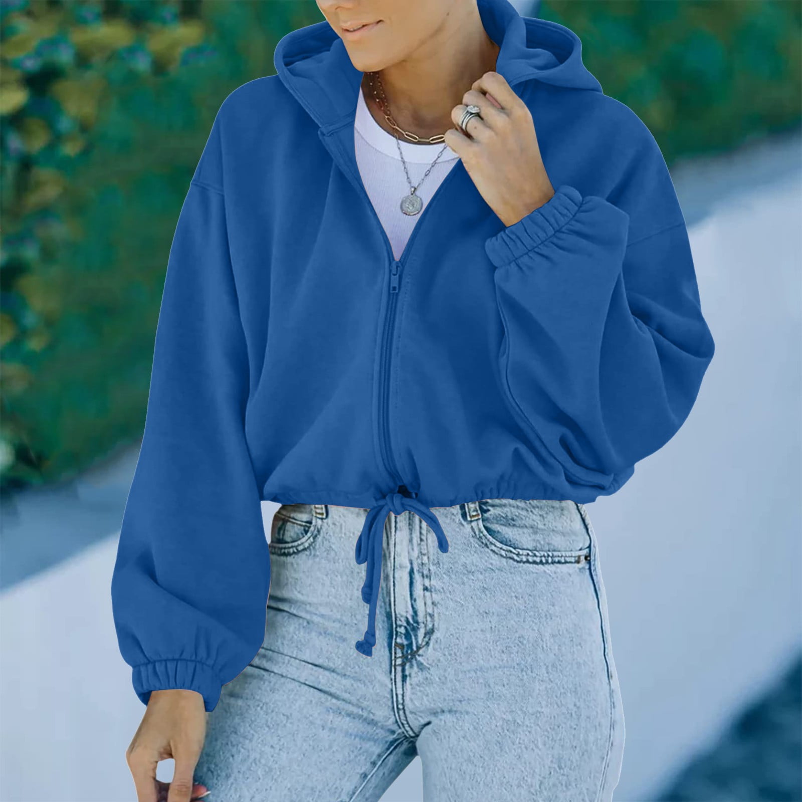 Daznico Jackets for Women Womens Long Sleeve Zip Up Hooded Pullover