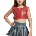 thumbnail image 1 of Daznico Kids Cheerleading Top with Sequin Performance Vest for Dance Team and Preschool Activities,4-6 Years, 1 of 3