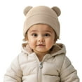 thumbnail image 1 of Daznico Kids Knitted Winter Hat with Bear Ears Soft Stretchy Warm Beanie Cozy Cap for Boys Girls Cute Toddler, 1 of 7