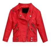 Daznico Kids PU Leather Jacket Motorcycle Coat for Boy Leather Jacket,Baby Jacket,Size 3-4 Years