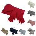 thumbnail image 1 of Daznico Knit Beanie Hat Scarf Touchscreen Gloves 3-Piece Set Soft Yarn Unisex Cozy Winter Accessories for Cold Weather Daily Outdoor Wear, 1 of 4