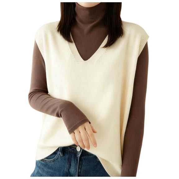 Daznico Knit Sweater Vest Sleeveless Open Front Long Cardigan Coat Outerwear for Casual Dressy Occasions,Womens Vest,S