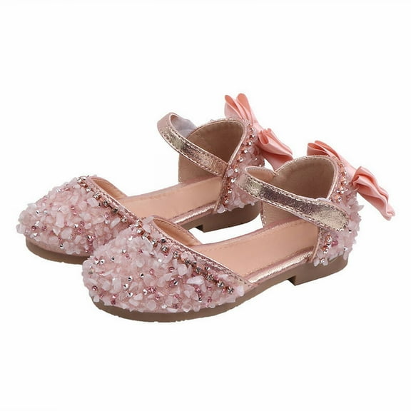 Daznico Korean Style Summer Girls Sandals Rhinestone Soft Sole Leather Shoes for Children Spring,5-5.5 Years