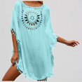 thumbnail image 1 of Daznico Lightweight Beach Cover Up Off Shoulder Crochet Plus Size Swimsuit Wrap with Tassels for Spring and Summer Vacation,One Size, 1 of 5