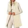 thumbnail image 1 of Daznico Long Sleeveless Quilted Down Vest for Lightweight Warm Winter Hooded Gilet Outerwear Coat with Pockets,Womens Vest,XL, 1 of 6