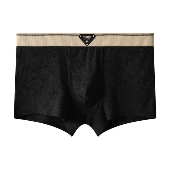 Daznico Men's Fashionable Ice Silk Soft Mid Waist Large Sized Breathable Underwear for Everyday Casual Comfort,Mens Underwear,M