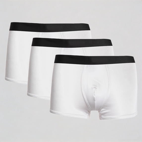 Daznico Men's Mid Rise Boxer Briefs 3 Pack Milk Silk Breathable Soft Stretchy Moisture Wicking Daily Wear Underwear for Men,L