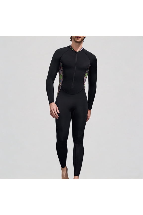 Men's Rash Guard Swimsuit Long Sleeve Wetsuit for Surfing Snorkeling Swimming Diving with Camo Print Stretchy Material,XL