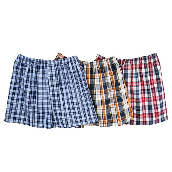 Daznico Men's Underwear Briefs Plaid Shorts Summer Breathable Pajama Pants for Men Everyday Soft Fabric Durable Stitching Lightweight Wear Easy Care Modern Fit 3PCS,Mens Underwear,L