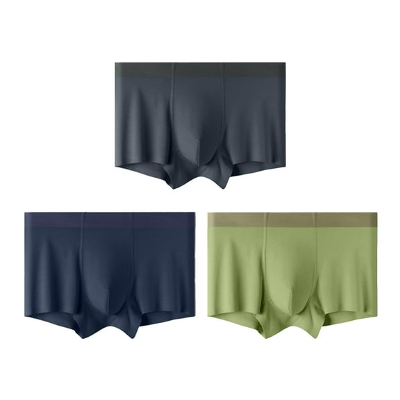 Daznico Men's Underwear Seamless Comfort Breathable Solid Color Everyday Mens Underwear Classic Fit No Show Seamless Design 3PCS,Mens Underwear,L