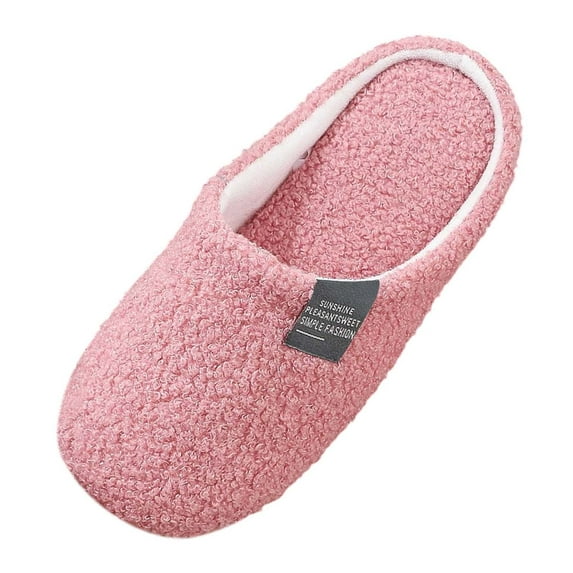 Daznico Men's & Women's Plush Slippers Non- Soft Sole Indoor House Shoes Lightweight Quiet Comfortable for Home,Color:Red,Size:6.5