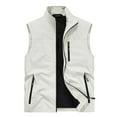 thumbnail image 1 of Daznico Mens Shirts - Men Solid Color Casual Outdoor Workwear Fishing Vest - Shirts for Men,Color:White,Size:XXL, 1 of 4
