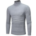thumbnail image 1 of Daznico Mens Shirts - Men Warm High Collar Thermal Underwear Men Basic Plain T Shirt Blouse Pullover Long Sleeve Top - Shirts for Men,Color:Grey,Size:L, 1 of 5