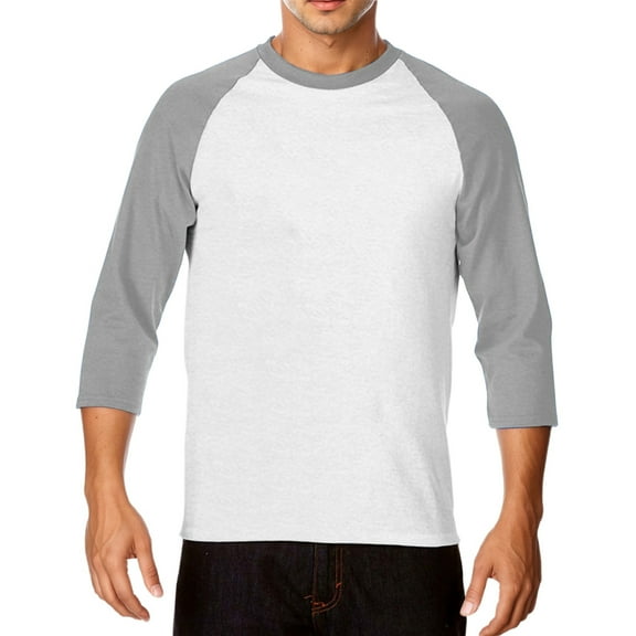 Daznico Mens Shirts - Men's 3/4 Sleeve Baseball Shirt Casual Shirts Tee Raglan - Shirts for Men,Color:Light Gray3,Size:L