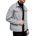 thumbnail image 1 of Daznico Mens Shirts - Men's Lapel Woolen Shirt Jacket - Shirts for Men,Color:Light Gray,Size:S, 1 of 4