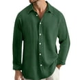 thumbnail image 1 of Daznico Mens Shirts - Men's Long Sleeve Dress Shirt Double Layer Pure Color Formal Business Casual Slim Fit Comfortable Wear - Shirts for Men,Color:Green,Size:XL, 1 of 5