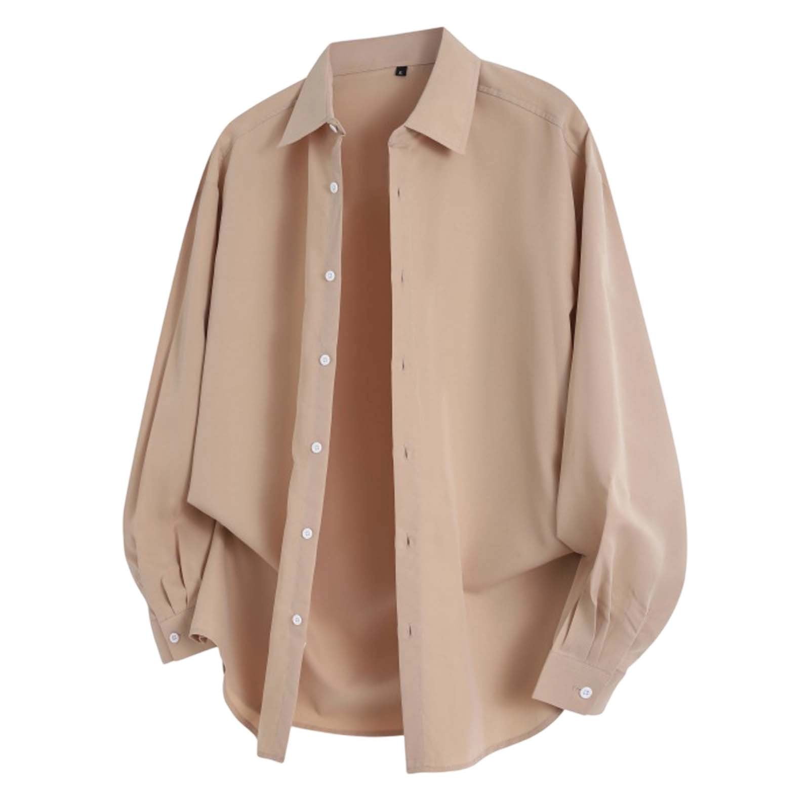 Daznico Mens Shirts - Trend Solid Color Shirt Men's Casual Loose Tops ...