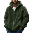 thumbnail image 1 of Daznico Mens Winter Jacket - Men's Plus Size Casual Color Block Sweatshirt Zipper Hoodie Loose Warm Coat Winter Slim Casual Solid Soft Coat Long Sleeve Hooded Sweatshirt Jacket,Color:Green,Size:M, 1 of 5