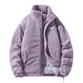 thumbnail image 1 of Daznico Mens Winter Jacket - Men's and Women's Autumn Winter Corduroy Collar Jacket Warm Casual Outerwear for Daily Wear -Winter Coats for Men,Color:Purple,Size:M, 1 of 4
