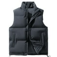 thumbnail image 1 of Daznico Jackets for Men,Solid Color Concealed Zipper Vest Padded Warm Sleeveless Quilted Jacket Winter Outdoor Insulated Layer,Mens Winter Coats,Size:3XL, 1 of 3