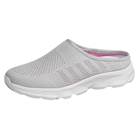 Daznico Mesh Shoes for Women - Summer Women Slippers Mesh Breathable Lightweight Flat Bottom Half Slippers Casual,Size 6.5