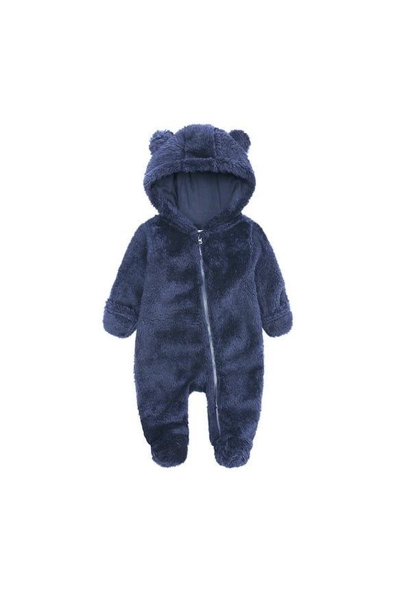 Baby Girl Boy Jacket Hooded Footed Coat Outerwear Romper Jumpsuit,Kids Winter Coat,3-6 Months