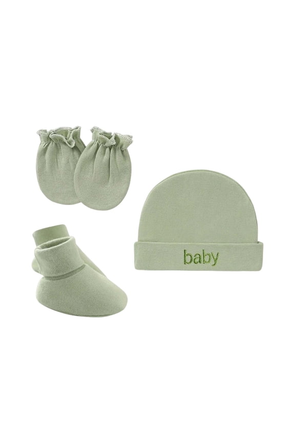 Baby Hat Mittens and Booties Set Soft Delicate Skin Gentle Stretch Fit Scratch Prevention