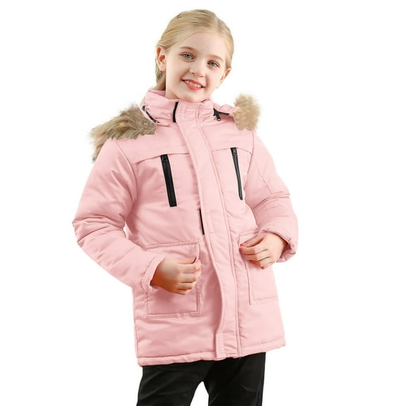 Daznico Kids Toddler Baby Girls Cartoon Print Long Sleeve Coat Tops Clothes,Kids Winter Coat,5-6 Years