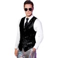 thumbnail image 1 of Daznico Reversible Sequin Glitter Vest for Sparkling Party Wear Shiny Metallic Double Clubwear Night Out,Mardi Gras Clothing,4XL, 1 of 4