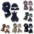 thumbnail image 1 of Daznico Ribbed Knit Beanie Hat Scarf Gloves 3-Piece Set Soft Yarn Cozy Stylish Winter Accessories for Cold Weather Daily Outdoor Wear, 1 of 5
