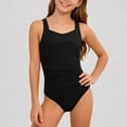 thumbnail image 1 of Daznico Ruched Wide Strap Girls One Piece Athletic Swimsuit, Supportive Comfortable Bathing Suit for Youth,14-15Y, 1 of 4