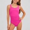 thumbnail image 1 of Daznico Ruched Wide Strap Girls One Piece Athletic Swimsuit, Supportive Comfortable Bathing Suit for Youth,15-16Y, 1 of 4