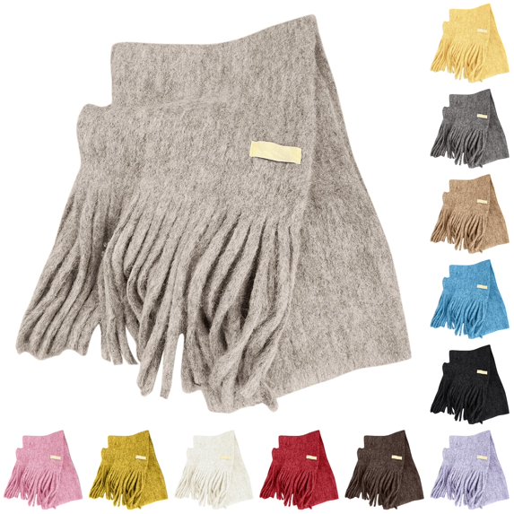 Daznico Scarf for Women, Blend Knit Scarf for Elegant Long Fringe Winter Wrap Soft Warm Everyday Comfort