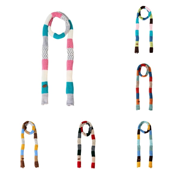 Daznico Scarf for Women, Elegant Knit Long Neck Scarf Retro Decorative for Autumn Winter Warm Thin Stole