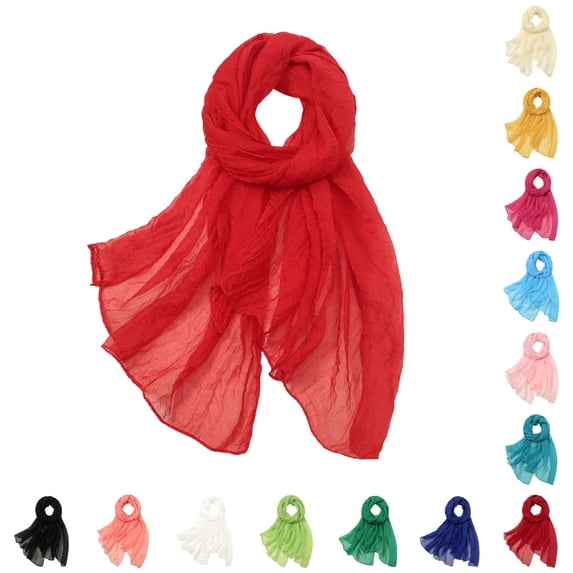 Daznico Scarf for Women, Women Summer Casual Colorful Multicolor Solid Color Chiffon Thin Regular Silk Scarf Sunscreen Scarf