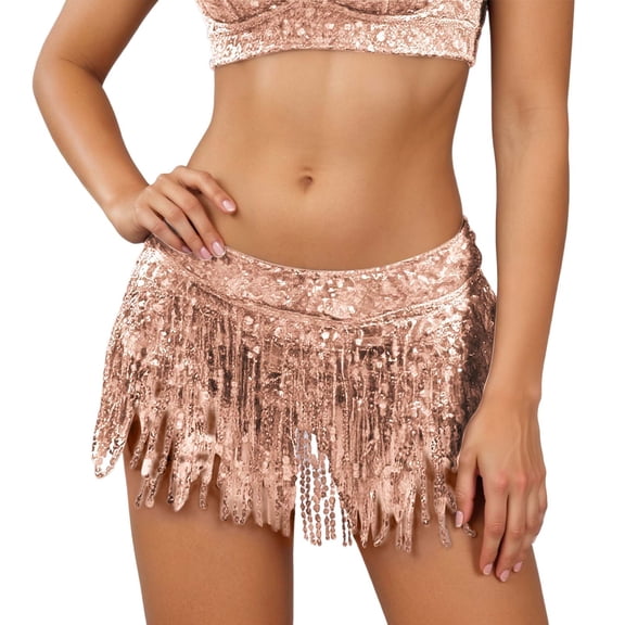 Daznico Sequined Dress Tassel Dress Latin Dance Dress Stage Ds Performance Dress Sequined Tassel Skirt,Mardi Gras Clothing,Mardi Gras Skirt,XS