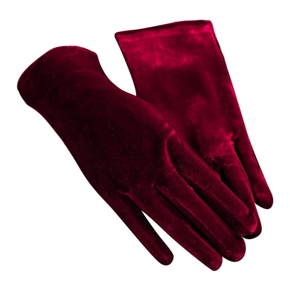 Daznico Short Velvet Opera Gloves Elegant Formal Accessory for Bridal Wedding Evening Dress Banquet Reception and Party Occasions