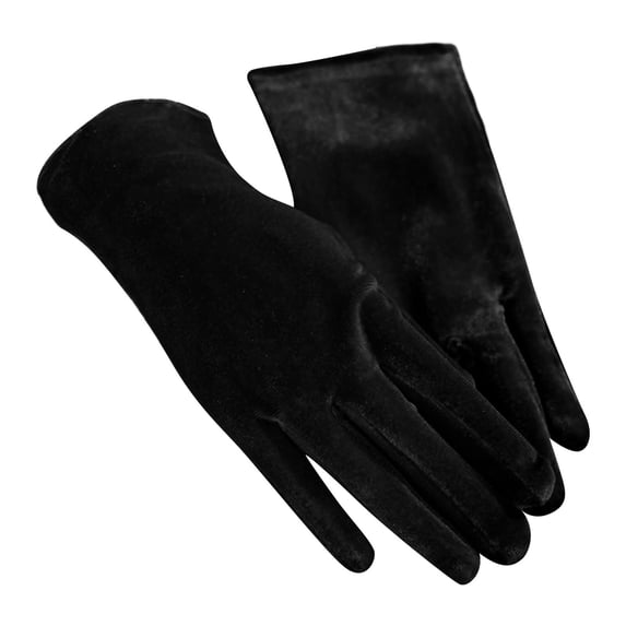 Daznico Short Velvet Opera Gloves Elegant Formal Accessory for Bridal Wedding Evening Dress Banquet Reception and Party Occasions