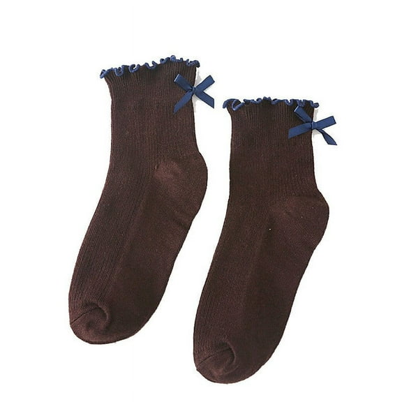 Daznico Socks for Women - Women Socks Bow Crew Socks Dress Breathable Soft Girls Socks