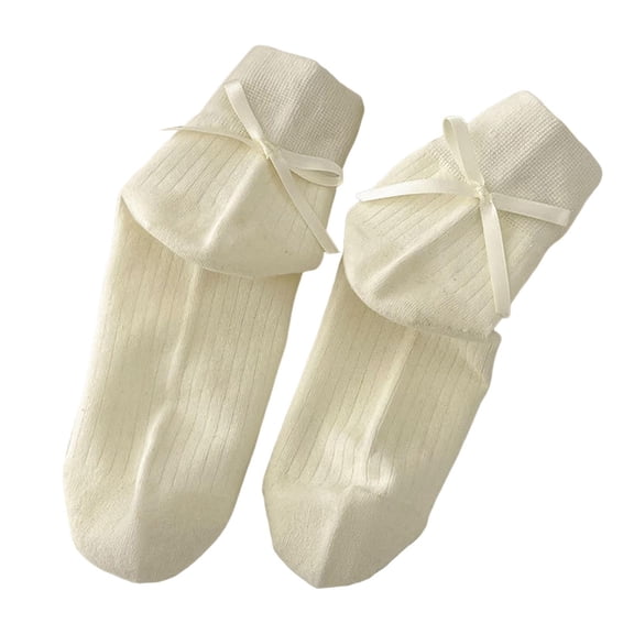 Daznico Socks for Women - Women Socks Bow Crew Socks Dress Breathable Soft Girls Socks