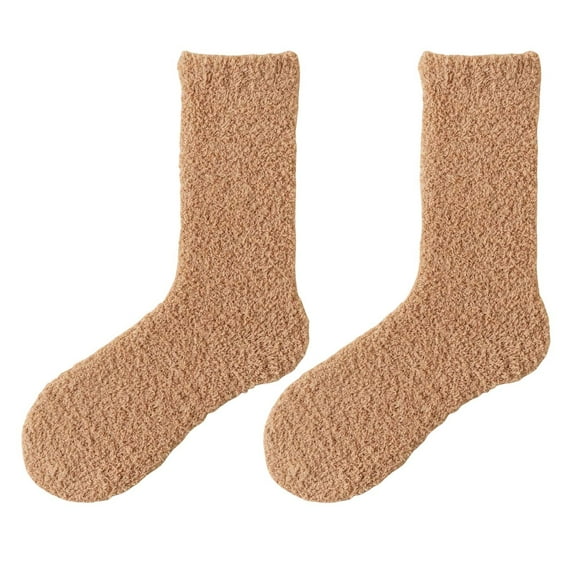 Daznico Socks for Women - Women's Autumn and Winter Warm Solid Color Mid Length Socks