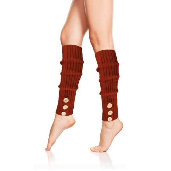 Daznico Socks for Women - Women's Girls Long Leg Warmers Ribbed Knit Boot Socks with Button Party Accessories for Running Sports