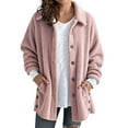 thumbnail image 1 of Daznico Soft Jacket Cozy Long Sleeve Open Front Cardigan with Notched Lapel Casual Loose Fit Outwear for Winter,Jackets for Women,L, 1 of 5