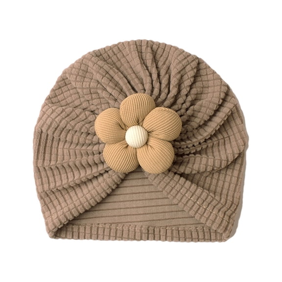 Daznico Soft Solid Baby Knit Hat with 3D Flower Cozy Toddler Beanie for Everyday Warmth Cute Girl Headwear