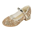 thumbnail image 1 of Daznico Sparkly Girls Dress Sandals with Low Heels for Party,4 Years, 1 of 4