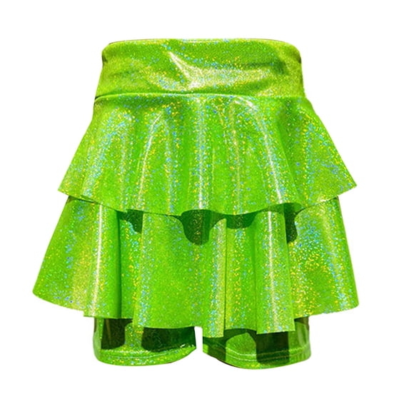 Daznico Sparkly Sequin Girls Dance Dress with Tutu Skirt and Shorts for Performance Play Sun Party Occasions,Mardi Gras Clothing,Mardi Gras Skirt,150