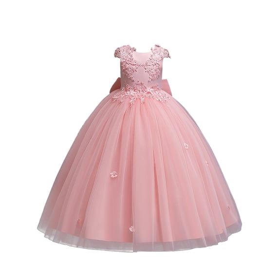 Daznico Spring and Summer Dress Puffy Dress Princess Dress Girl Model Catwalk Dress Party Dress,6-7 Years